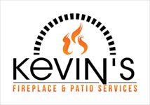 A logo of kevin 's fireplace and patio service.